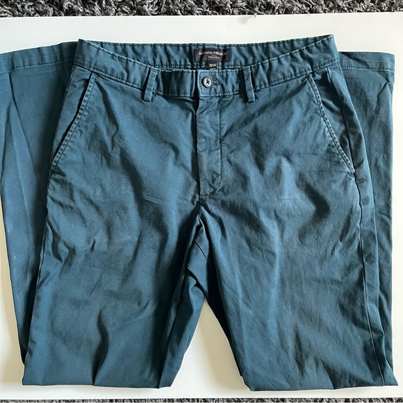 Banana Republic Men’s Chino Pants Athletic Fit Luxury Teal Chinos 31x34 Classic - Picture 13 of 14